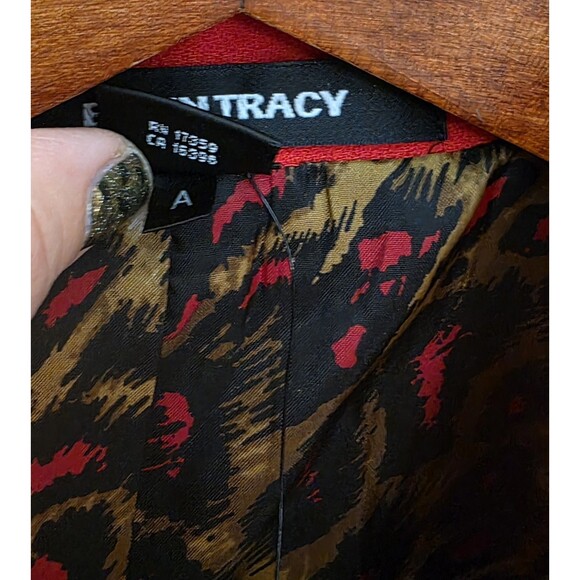 NWT Ellen Tracy Size 18 Double-Breasted Pea Coat Blazer Wool Gold Leopard - Picture 3 of 14